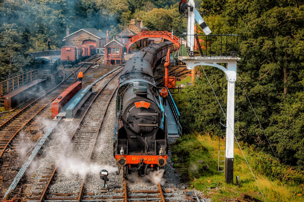 a steam train at Goathland on the North Yorkshire Moors Railway